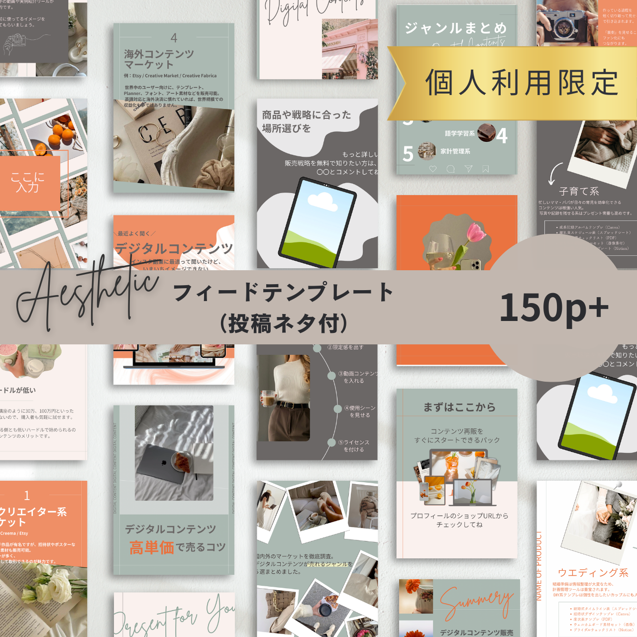 インスタ×コンテンツ販売スターターキット【Aesthetic】