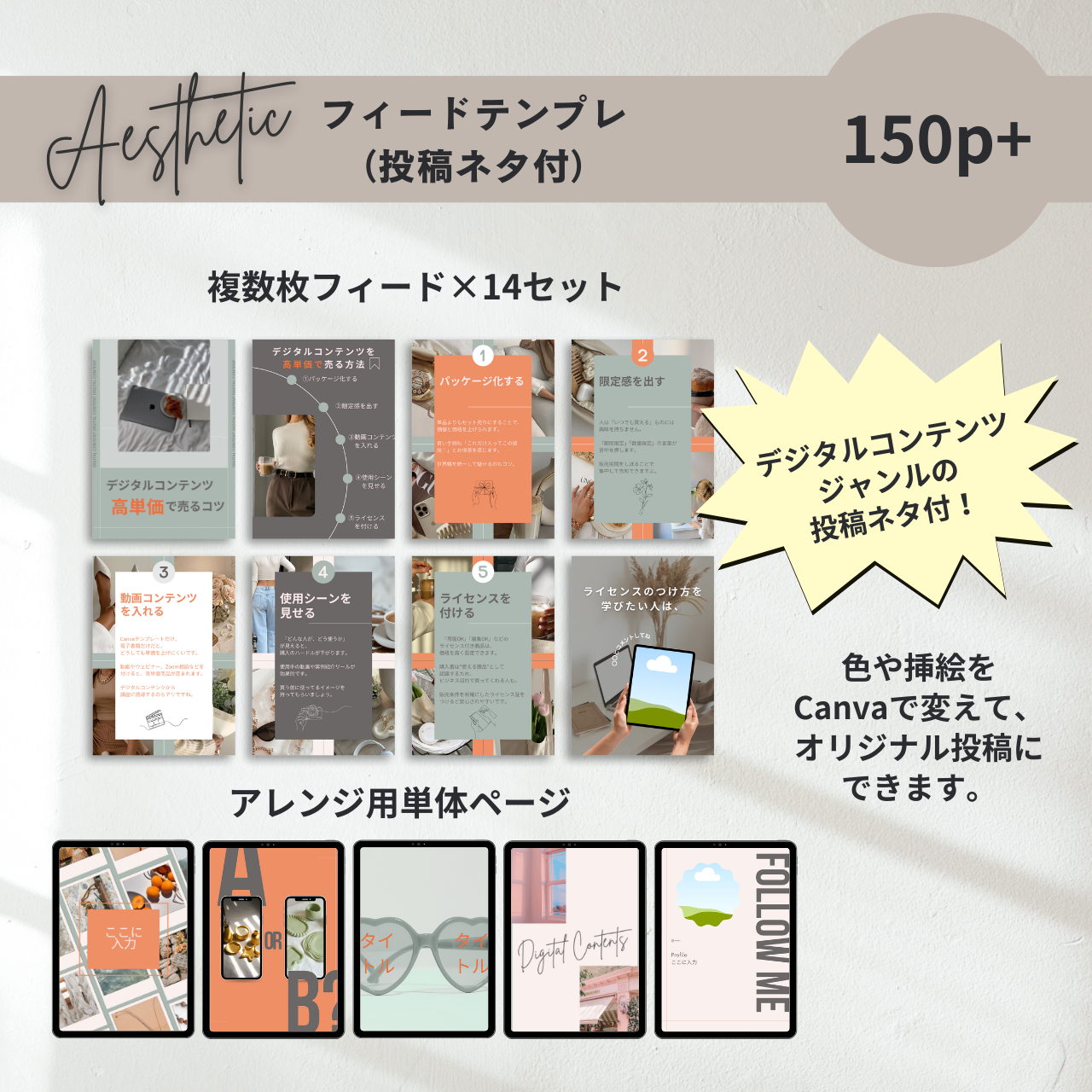 インスタ×コンテンツ販売スターターキット【Aesthetic】